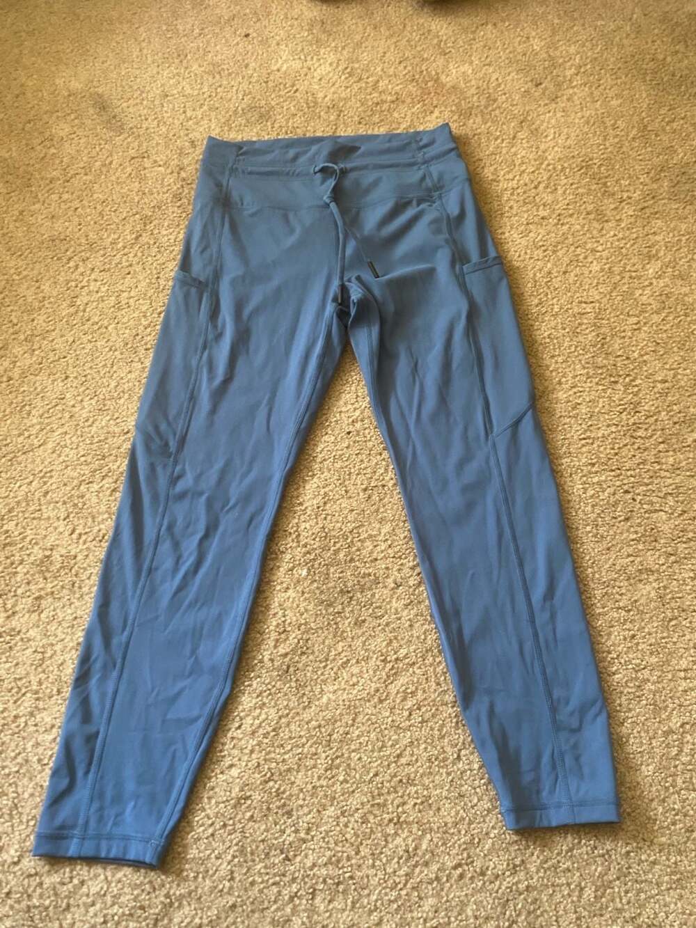 Zyia Active Leggings Size 6-8 Blue Stash Pocket High Rise Workout Pant